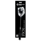 Sex & Mischief Whip & Tickle: Feathered tickle whip with metal handle, retail packaged