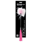 Sex & Mischief Whip & Tickle: Pink feathered tickle toy with metal handle for adult play