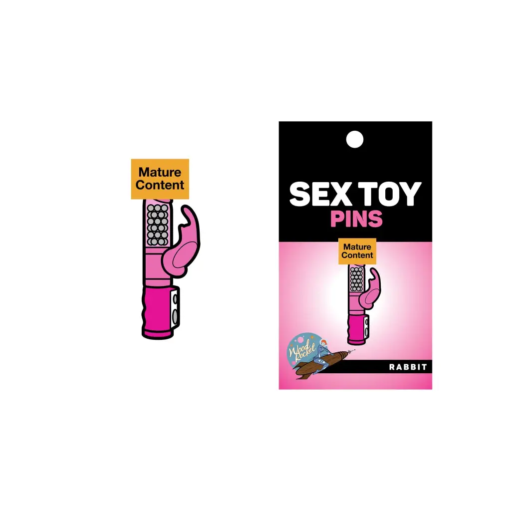 Sex Toy Pin Pink Rabbit Vibrator - Enamel Pin