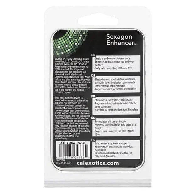 CalExotics Penis Enhancement Sexagon Enhancer - Clear at the Haus of Shag