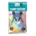 Sexy AF Nipple Clamps with Hearts - Black - Nipple Clamp