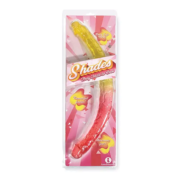 Shades Jelly Tpr Gradient Double Dong - Pink/yellow - Dongs & Dildos