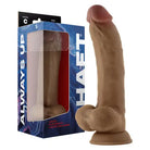 Shaft Model C 9.5 in. Dual Density Silicone Dildo with Balls & Suction Cup Oak - Realistic Dildo