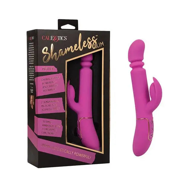 The Shameless Slim Player Thrusting Rabbit Vibrator by CalExotics in pink silicone