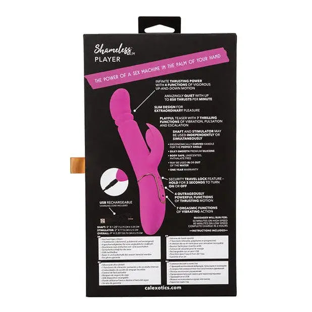 Shameless Slim Player Thrusting Rabbit Vibrator in pink by CalExotics showcasing power of sex