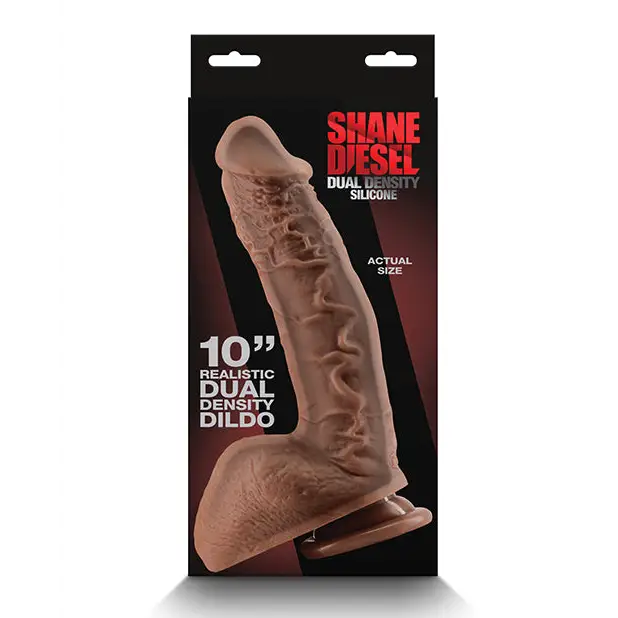 Shane Diesel Dual Density Silicone 10 in. Dildo - Caramel - Realistic Dildo