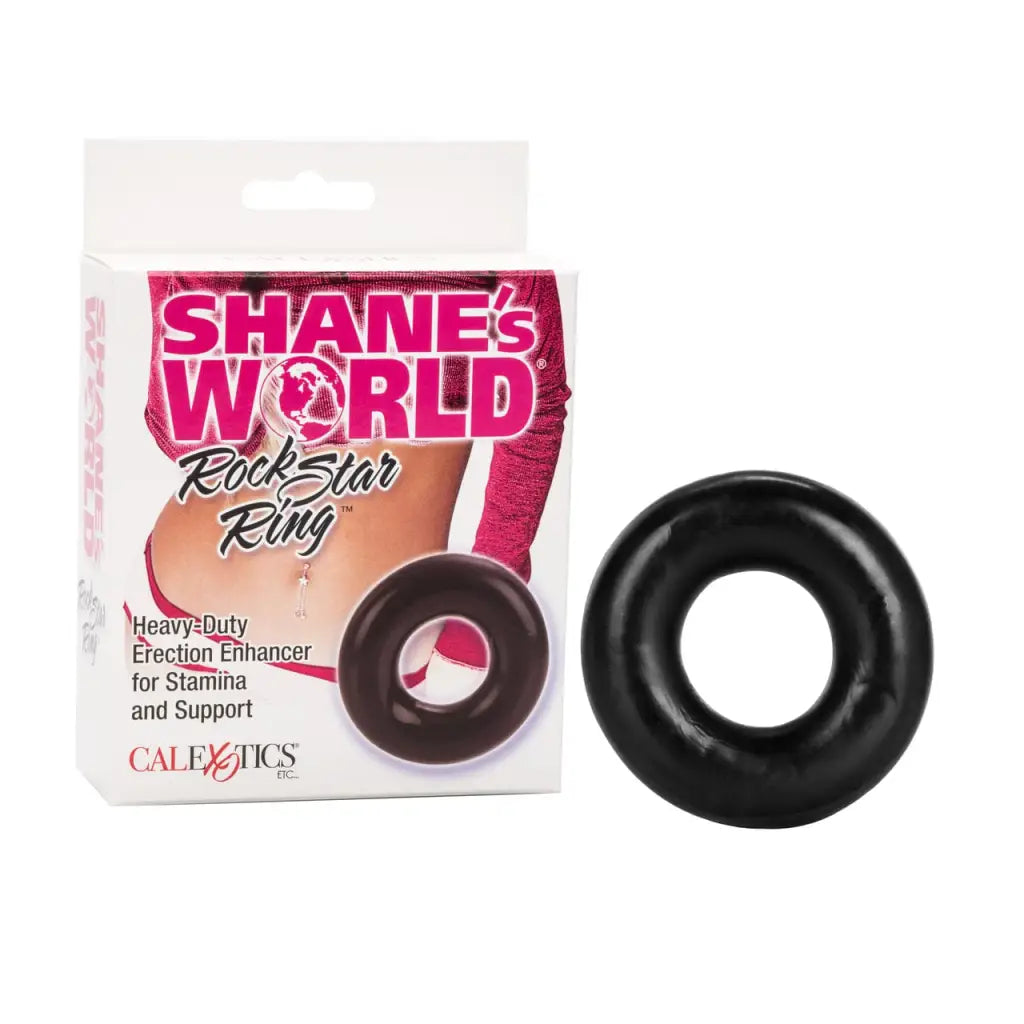 CalExotics Sextoys for Couples Shane's World Rockstar Ring Black at the Haus of Shag