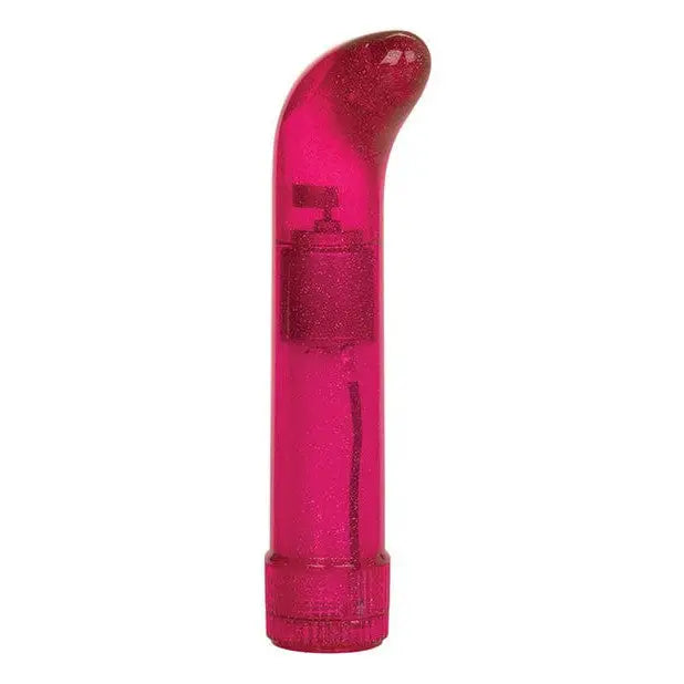 Shane’s World Sparkle G Vibe pink glittered glass dil showcases elegance and fun