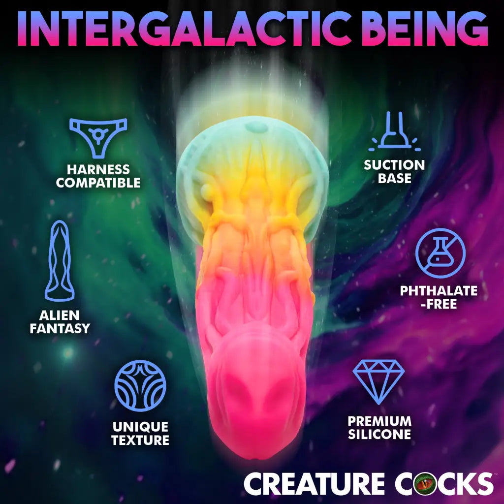 Colorful Creature Cocks Shape Shifter Alien Silicone Dildo with suction cup base