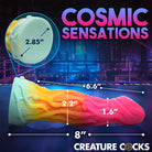 Colorful elongated Shape Shifter Alien silicone dildo with suction cup base