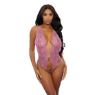 Sheer Lace Open Teddy Pink O/s - Teddy