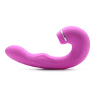 Curved pink silicone Shegasm 5 Star 10x tapping G-spot massager with metallic band