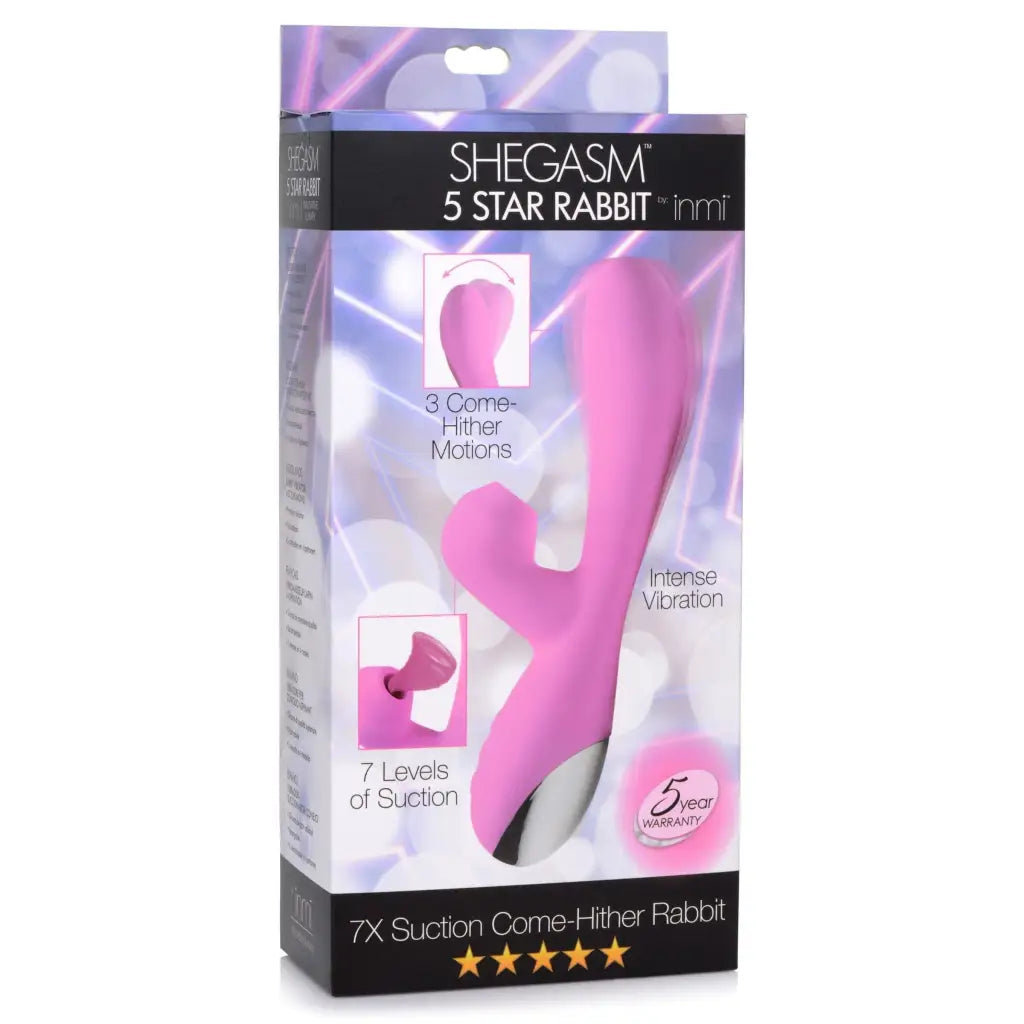 Shegasm Vibrator Shegasm 5 Star 7x Suction Come-hither Silicone Rabbit at the Haus of Shag