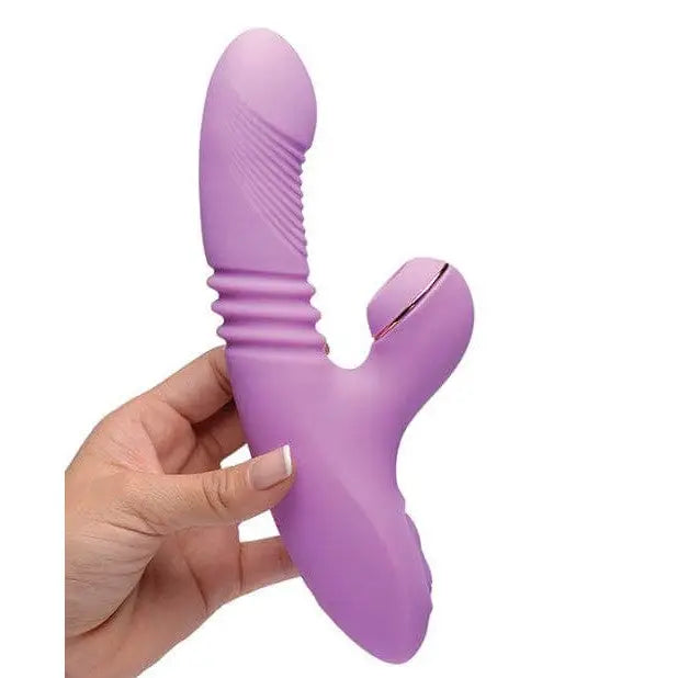 Shegasm Vibrator Purple Shegasm Pro Thrust Thrusting Suction Rabbit - Purple at the Haus of Shag