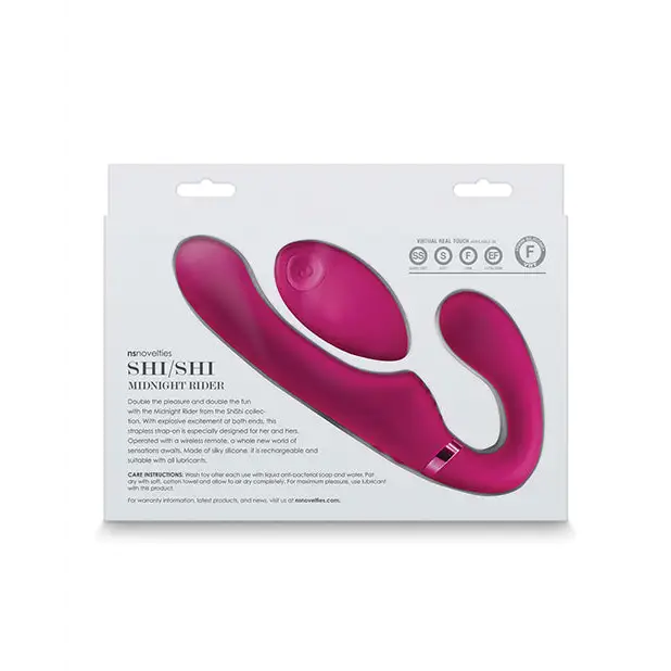 ShiShi Midnight Rider Vibrating Strapless Strap-On Pink - Strapless Strap