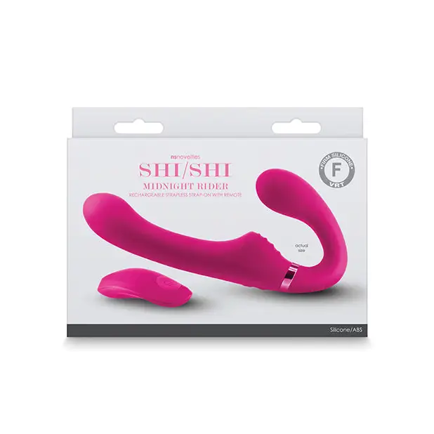 ShiShi Midnight Rider Vibrating Strapless Strap-On Pink - Strapless Strap