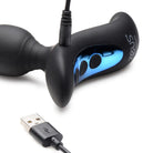 Sleek black Shock-beads 80x anal beads with remote control and USB charging cable