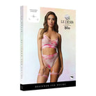 Shots Bliss Bra & Panty Leg Garter: Woman Models Pink and White Lingerie Set