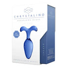 Shots Chrystalino Expert 4.5 in. Glass Wand Dildo Plug - Blue - Butt Plug