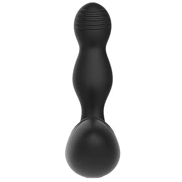 Black silicone prostate massager with curved, bulbous shape for Electroshock E-stimulation