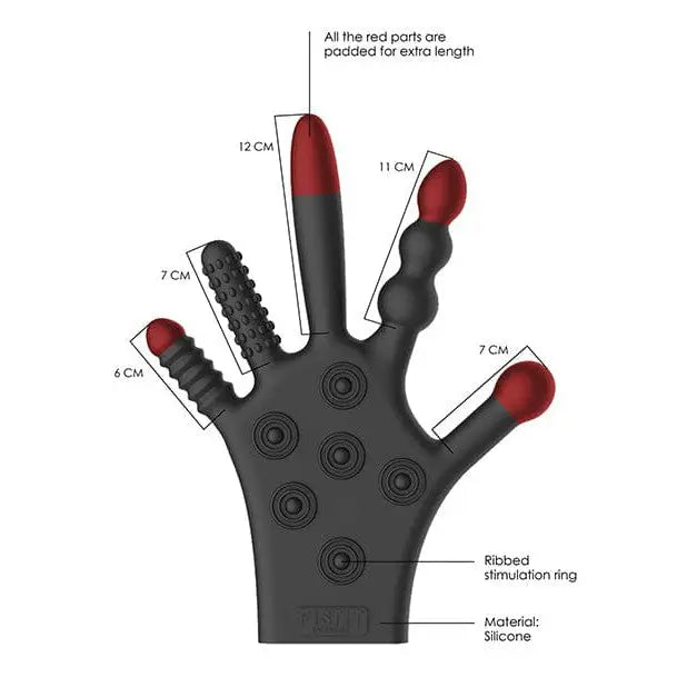 Shots America Stimulators Shots Fistit Silicone Stimulation Glove - Black at the Haus of Shag