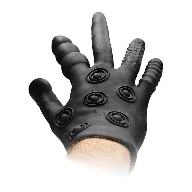 Shots America Stimulators Shots Fistit Silicone Stimulation Glove - Black at the Haus of Shag