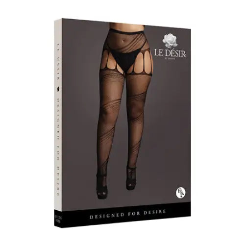 Shots Le Desir Crotchless Cut-Out Pantyhose Black Queen Size - Pantyhose