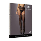 Shots Le Desir Fishnet and Lace Garter belt Stockings Black O/S - Stockings With Garter