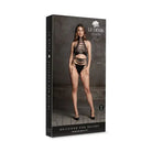 Shots Le Desir Shade Carpo XLVI 2-Piece with Turtleneck Crop Top & Panty Black O/S - Lingerie Set