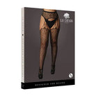 Shots Le Desir Suspender Leopard Pantyhose Black Queen Size - Pantyhose