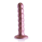 Shots Ouch! Beaded Silicone 5 in. G-Spot Dildo Metallic Purple - Realistic Dildo