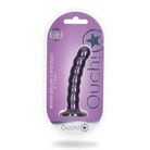 Shots Ouch! Beaded Silicone 5 in. G-Spot Dildo Metallic Purple - Metallic Purple - Realistic Dildo