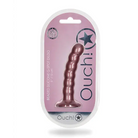 Shots Ouch! Beaded Silicone 5 in. G-Spot Dildo Metallic Purple - Rose Gold - Realistic Dildo