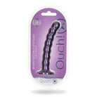 Shots Ouch! Beaded Silicone 6.5 in. G-Spot Dildo Rose Gold - Metallic Purple - Realistic Dildo