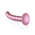 Shots Ouch! Beaded Silicone 6.5 in. G-Spot Dildo Rose Gold - Realistic Dildo