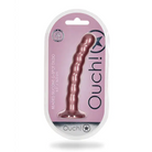 Shots Ouch! Beaded Silicone 6.5 in. G-Spot Dildo Rose Gold - Rose Gold - Realistic Dildo