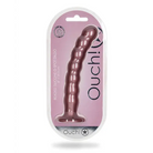 Shots Ouch! Beaded Silicone 8 in. G-Spot Dildo Rose Gold - Rose Gold - Realistic Dildo