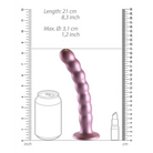 Shots Ouch! Beaded Silicone 8 in. G-Spot Dildo Rose Gold - Realistic Dildo