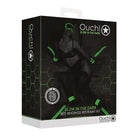 Shots Ouch Bed Bindings Restraint Kit in black box with green accents, glow-in-the-dark