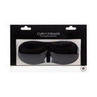 Shots Ouch Curvy Eye Mask - Black in retail packaging for ’naughty pleasure.’