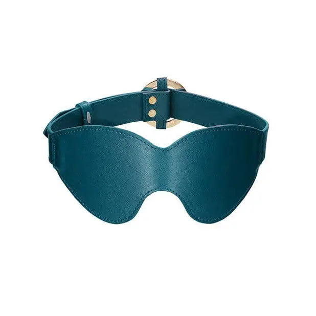 Teal leather Shots Ouch Halo Eyemask with adjustable strap; perfect for sensory play