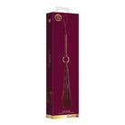 Burgundy leather Shots Ouch Halo Flogger in retail packaging for discrete shopping needs