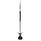 Shots Ouch Heart Crop w/Lace - Large Black leather riding crop with a heart-shaped tip