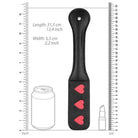 Shots Ouch Hearts Paddle - Black, featuring three red hearts on the handle