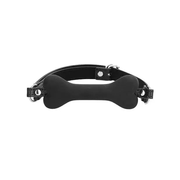 Shots America Bondage Blindfolds & Restraints Shots Ouch Puppy Play Silicone Bone Gag - Black at the Haus of Shag