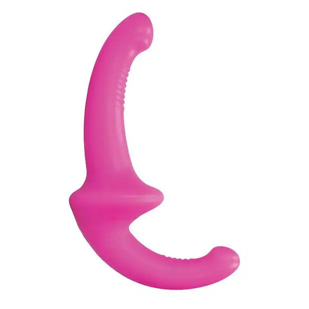 Hot pink Shots Ouch Silicone Strapless Strap On with long tail for adventurous play