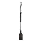 Black leather riding crop with textured grip, wrist strap - Shots Ouch Slave Crop Large