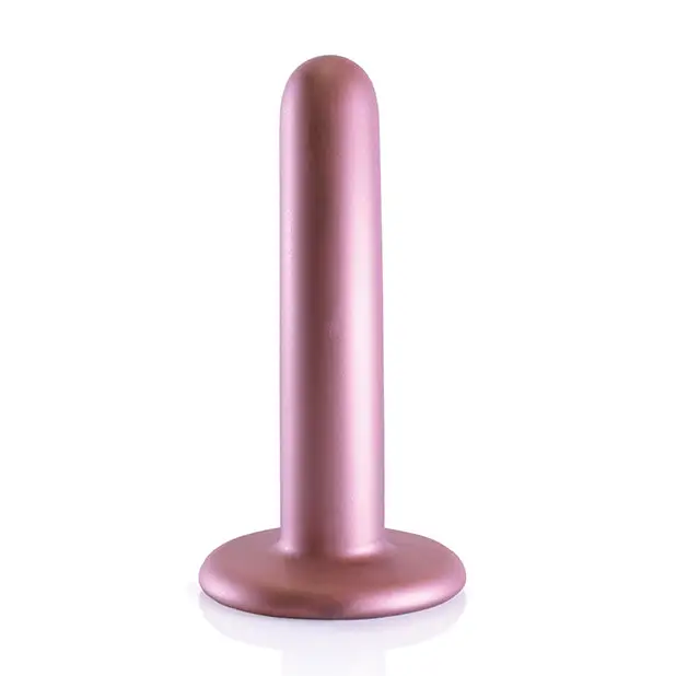 Shots Ouch! Smooth Silicone 5 in. G-Spot Dildo Rose Gold - Realistic Dildo