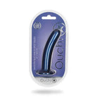 Shots Ouch! Smooth Silicone 6 in. G-Spot Dildo Metallic Blue - Realistic Dildo