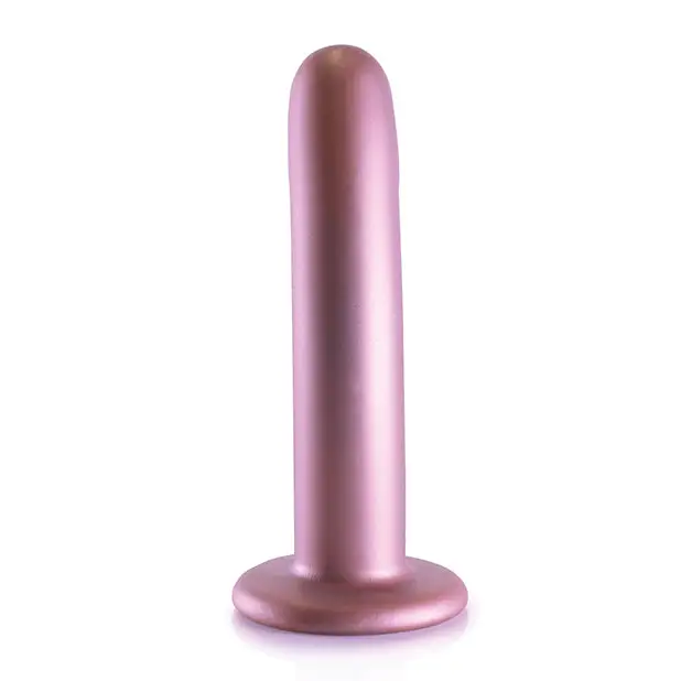 Smooth Silicone G-Spot Dildo Metallic Purple on White Background from Shots Ouch!